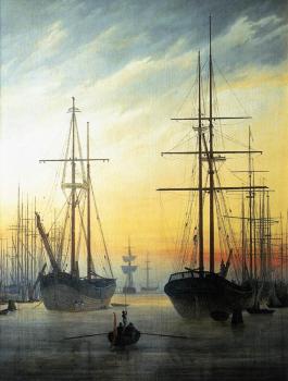 Caspar David Friedrich : View Of A Harbour
